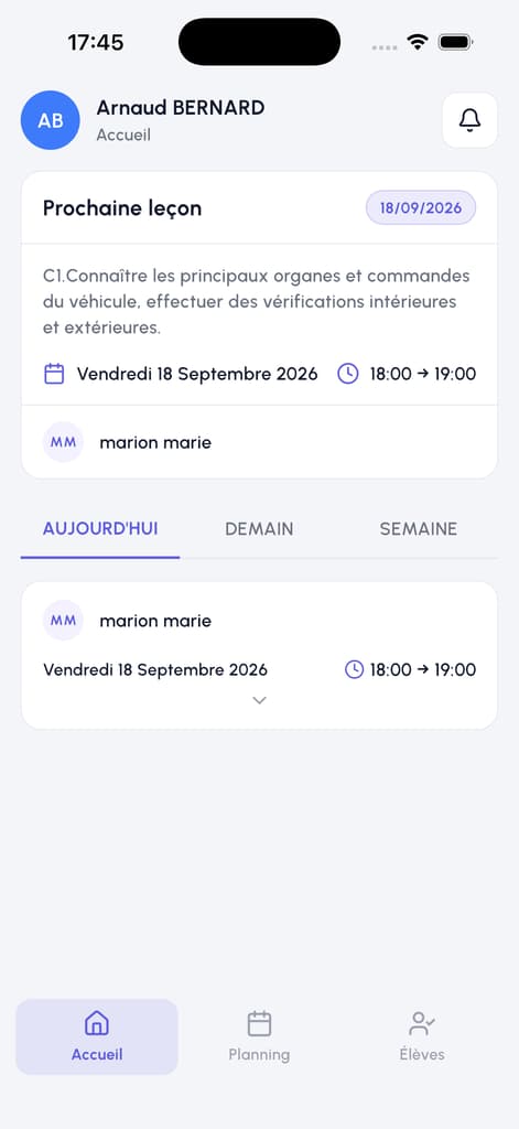 Aperçu de l'application moniteur